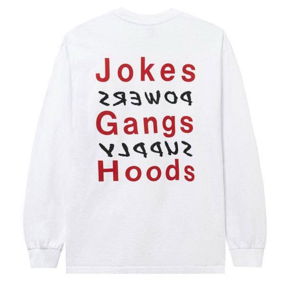 Powers Supply White Long Sleeve Graphic‎ Cotton Tee “Jokes Gangs Hoods” - Picture 7 of 7